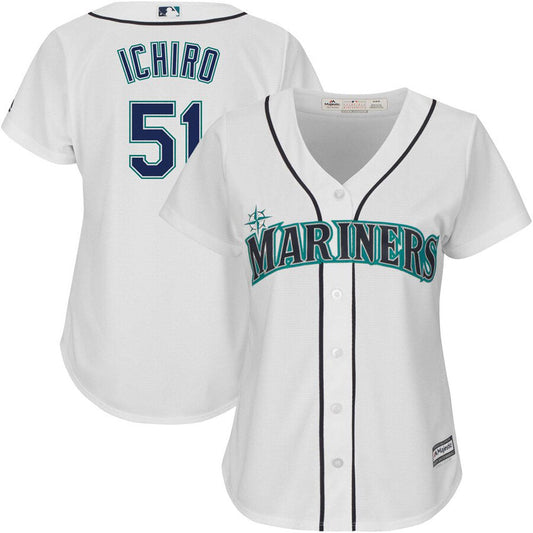 Women's Seattle Mariners Ichiro Suzuki Replica Home Jersey - White