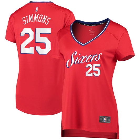 Ben Simmons Philadelphia 76ers Fanatics Branded Women's Fast Break Replica Player Jersey - Statement Edition - Red