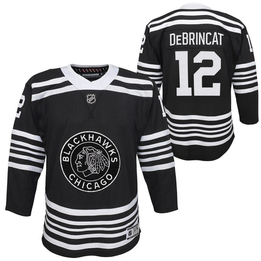 Youth Alex DeBrincat Chicago Blackhawks Vintage Black Alternate Premier Jersey