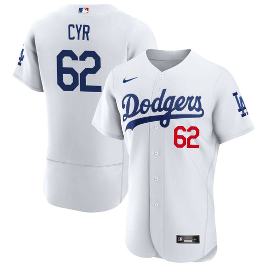 Tyler Cyr Los Angeles Dodgers Nike Home Authentic Patch Jersey - White