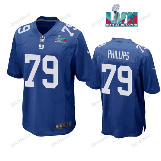 Tyre Phillips 79 New York Giants Super Bowl LVII Super Bowl LVII Royal Men Game Jersey