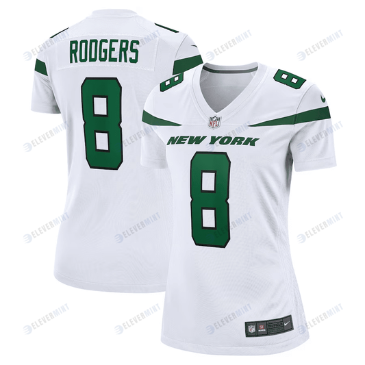 Aaron Rodgers 8 New York Jets Women Game Jersey - White