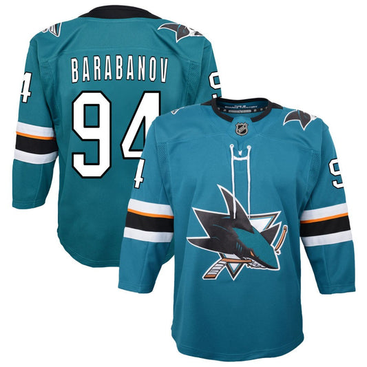 Alexander Barabanov San Jose Sharks Youth 2019/20 Home Premier Jersey - Teal