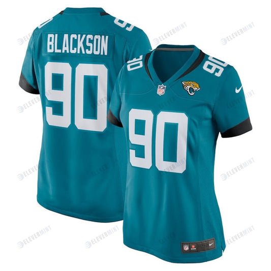 Angelo Blackson 90 Jacksonville Jaguars Women's Team Game Jersey - Teal