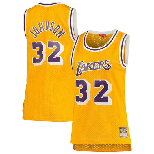 Women's Los Angeles Lakers Magic Johnson 1984-85 Hardwood Classic Jersey - Gold